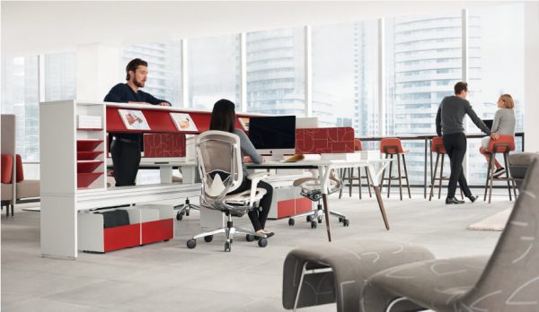 upStage Workstation with red accents