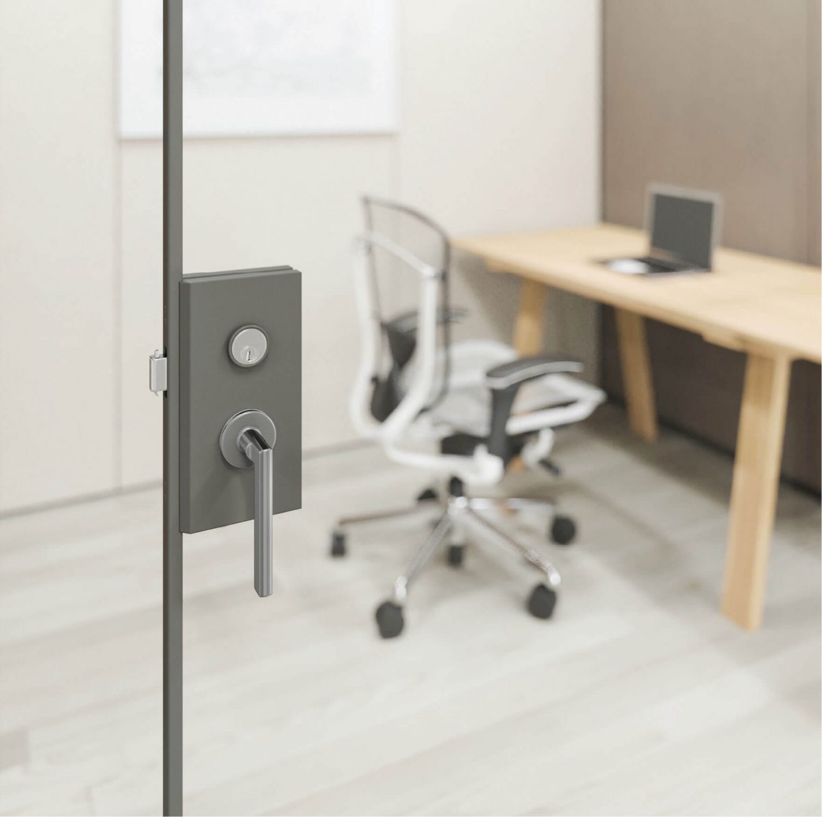 architectural-wall door lock - close up view