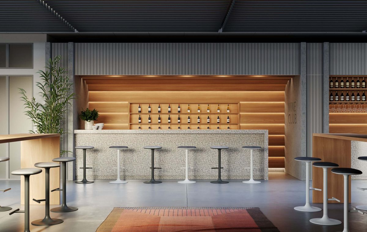 Center Bar Area with Bar Stools