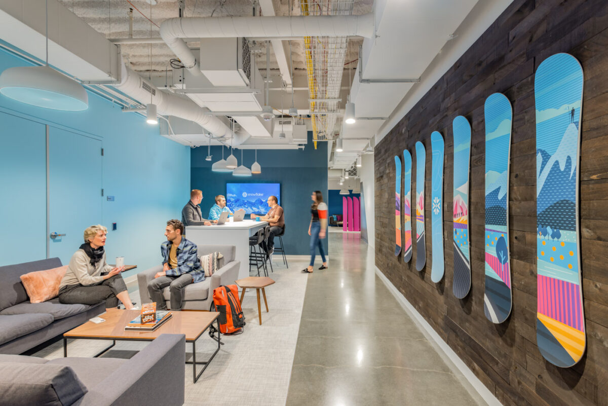 Snowflake San Mateo Collaboration Area furnished by The Collective