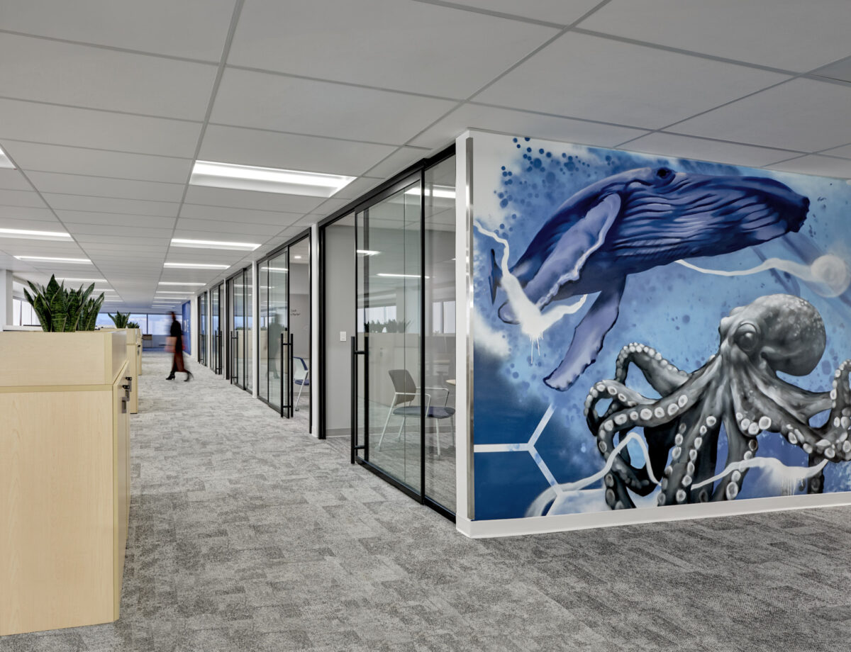 Cove Ocean wall systems installation with mural